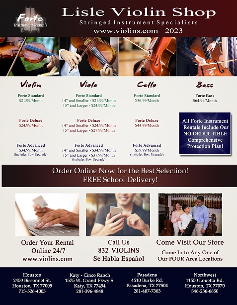 Lisle Violin Instruments|Houston,Pasadena,Katy,Tomball,Woodlands, TX